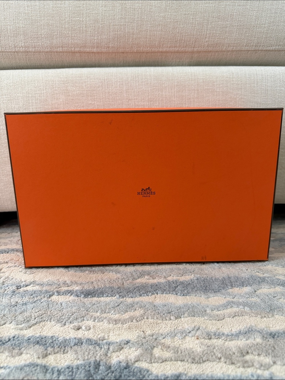 Hermès Vibrant Orange Gift Box with Black Logo